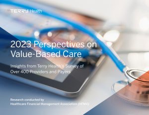 Report cover artwork with background image of iPad and stethoscope